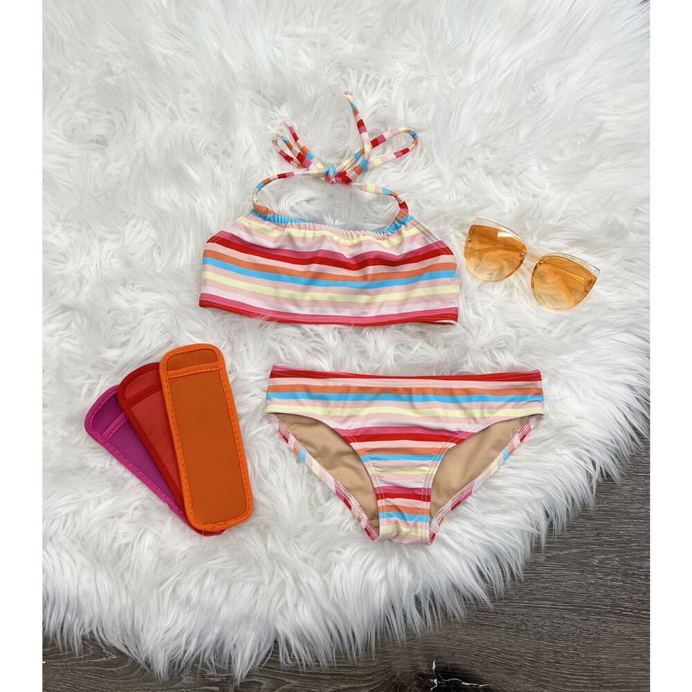 Toobydoo Multi Stripe Bandeau Bikini 5/6